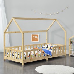 Детско легло  Sisimiut защитна решетка, борово дърво, 90х200 см - Детска стая