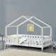 Детско легло Treviolo естествен бор с предпазна решетка 140 x 70 cm бяло