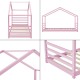 Детско легло Vardø 200x90 cm борово дърво, Къщичка, розово Детско легло Vardø 200x90 cm борово дърво, Къщичка, розово