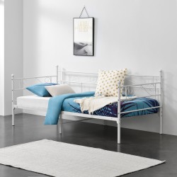 Метално легло Kerava, размери  90x200 см,  Бял цвят - Sonata G