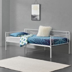 Метално легло Алвеста, размери  90x200 см,  Бял цвят - Sonata G