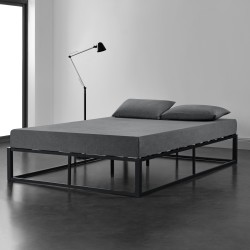 Двойно легло с метална рамка 200cm x 160cm Черно - Промоции
