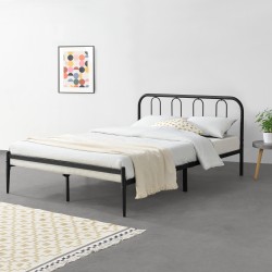 Метално легло с подматрачна решетка, 160x200cm Черно, Синтерована стомана - Sonata G