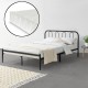 Легло Hanko с метална рамка, подматрачна решетка и матрак , Черно, синтерована стомана, 160 х 200 см