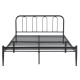 Метално легло с подматрачна решетка, 160x200cm Черно, Синтерована стомана