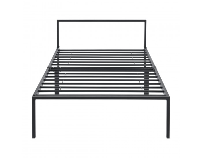 Метално легло Imatra, подматрачна рамка, минималистичен стил, Черно, 200cm x 90cm