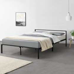Метално легло Imatra, подматрачна рамка, минималистичен стил, Черно, 200cm x 140cm - Легла