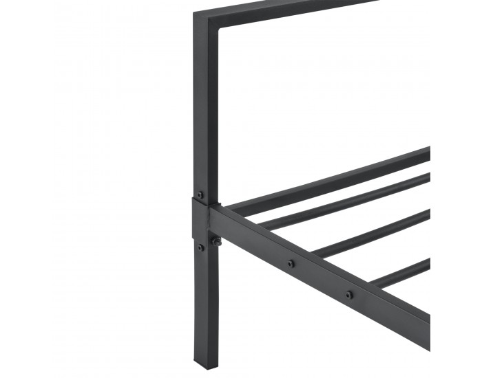 Метално легло Imatra, подматрачна рамка, минималистичен стил, Черно, 200cm x 140cm