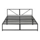 Метално легло Меран, размери 140х200 см,  с матрак от студена пяна,  до 300 кг,  черен цвят