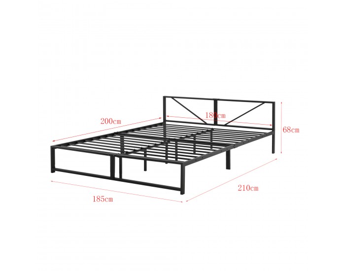 Метално Легло Меран, размери  180х200см,  Черен цвят