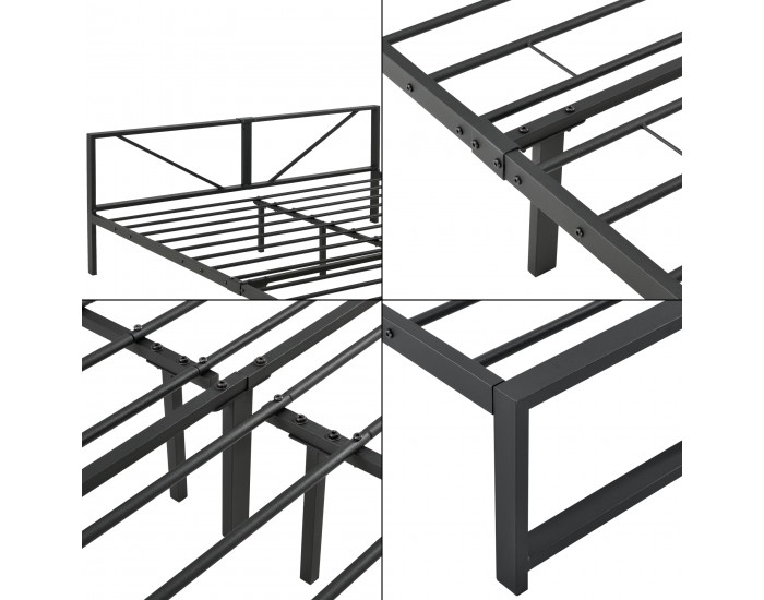 Метално Легло Меран, размери  180х200см,  Черен цвят