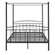 Легло с балдахин Lahti, размери 180x200 см,  с матрак от студена пяна, Черен цвят