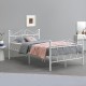 Метално легло Abolda,размери 120x200 см, Двойно легло до 300 кг, Бял цвят