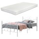 Метално легло Apolda , размери 120x200 см,  младежко легло с матрак от студена пяна,  до 300 кг,  бял цвят