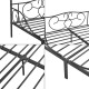 Легло с балдахин Финстрьом, размери  180x200 см,  метална рамка за легло с летва,  черен цвят