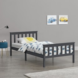 Дървено легло Breda, размери  90x200 см,  тъмно сив цвят - Sonata G