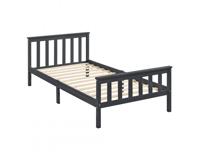 Дървено легло Breda, размери  90x200 см,  тъмно сив цвят