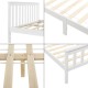 Дървено легло Breda, размери 140x200 см,  с висока табла и ламелна рамка,  Бяло цвят