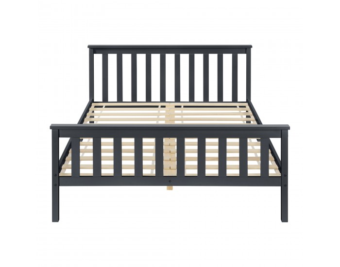 Дървено легло Breda, размери 160x200 см,  с матрак Cold дунапрен,  Тъмно сив цвят