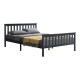 Дървено легло Бреда, размери 160х200 см,  с висока табла,  Тъмносив цвят