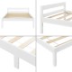 Дървено легло Nakkila, размери 120x200 см,  двойно легло с табла, бял цвят