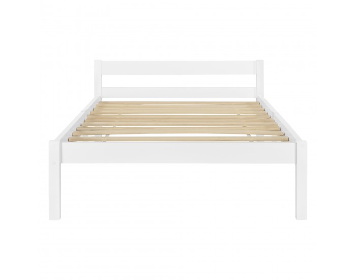 Дървено легло Nakkila, размери 90x200см, със студен дунапрен, Матрак Бял цвят