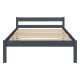 Дървено легло Nakkila, размери  120x200 см,  с матрак от студена пяна,  Тъмно сив цвят