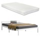 Дървено легло Nakkila, размери 140x200 см, със студен дунапрен,  Матрак,  Бял цвят
