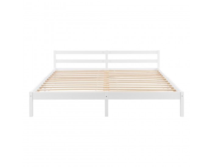 Дървено легло Nakkila, размери 180x200 см, със студен дунапрен, Матрак, Бял цвят