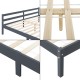 Дървено легло Nakkila, размери 180x200 см,  с табла,  тъмно сив цвят