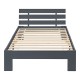 Дървено легло Нивала, размери 120х200 см, с табла,  Тъмносив цвят