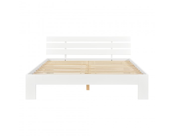 Дървено легло Нивала, размери 160х200 см,  със студен дунапрен,  Матрак,  Бял цвят