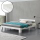 Дървено легло Нивала, размери 180х200 см,  със студен дунапрен,  Матрак,  Бял цвят
