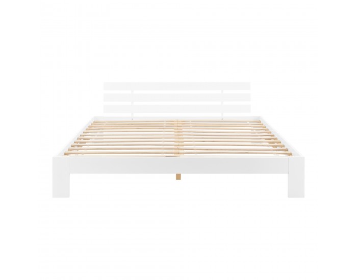 Дървено легло Нивала, размери 180х200 см,  с табла,  Бял цвят