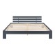 Дървено легло Нивала, размери 180х200 см, с матрак от студена пяна, Тъмно сив цвят