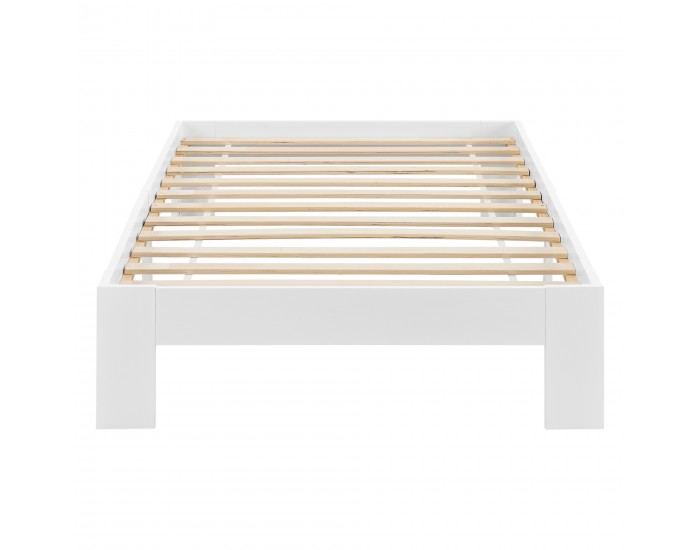 Дървено легло Raisio, размери 100x200 см,  с ламелна рамка,  Бял цвят