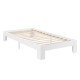 Дървено легло Raisio, размери  90x200 см,  с ламелна рамка,  Бял цвят
