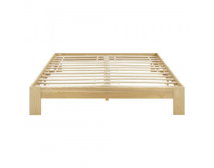 Дървено легло Raisio, размери 140x200 см,  с ламелна рамка,  Естествено дърво цвят