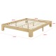 Дървено легло Raisio, размери  140x200 см, със студен дунапрен,  Матрак,  Натурален цвят