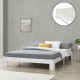 Дървено легло Raisio, размери 160x200 см,  със студен дунапрен, Матрак,  Бяло цвят