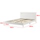 LED тапицирано легло Taastrup, с матрак, размери 140x200см, бял цвят LED тапицирано легло Taastrup, с матрак, размери 140x200см, бял цвят