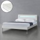 LED тапицирано легло Taastrup, с матрак, размери 140x200см, бял цвят LED тапицирано легло Taastrup, с матрак, размери 140x200см, бял цвят