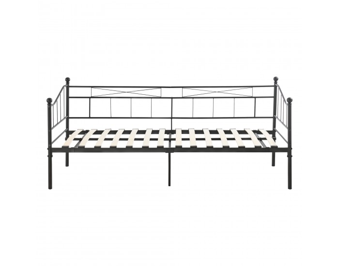 Легло Arjeplog, размери 90x200 см, до 150 кг, Черен цвят