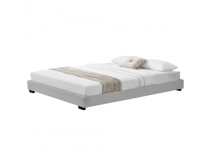 Тапицирано легло от изкуствена кожа, Бяло, 200cm x 140cm Corium