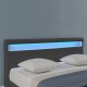 Съвременно тапицирано легло с интегрирано LED осветление Corium, Paris, 200cm x 140cm, Тъмносиво