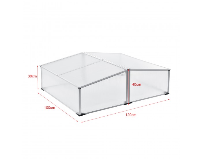 Студена рамка с двоен покрив, размери 100x120x40 см, алуминиев поликарбонат