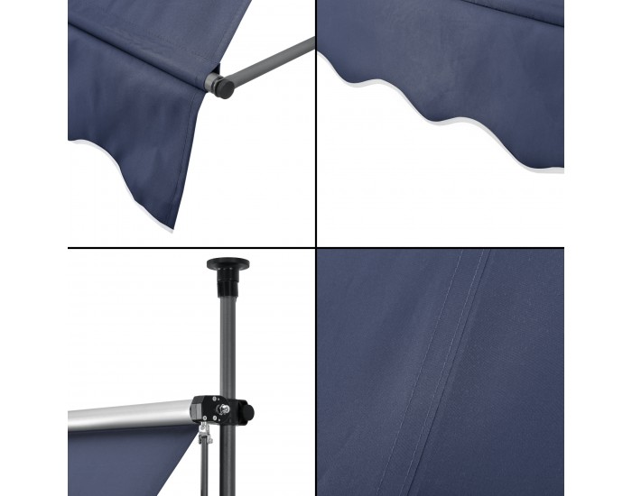 Скоба за сенник, размери  350x120x200-300 см,  без пробиване,  Тъмно син цвят