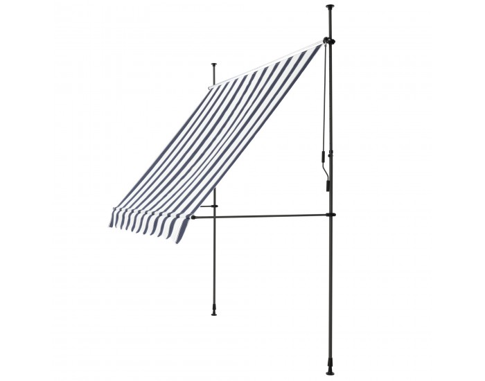 Скоба за тента, размери 200x120x200-300см,  без дупки,  Тъмно синьо,  Бяло райе