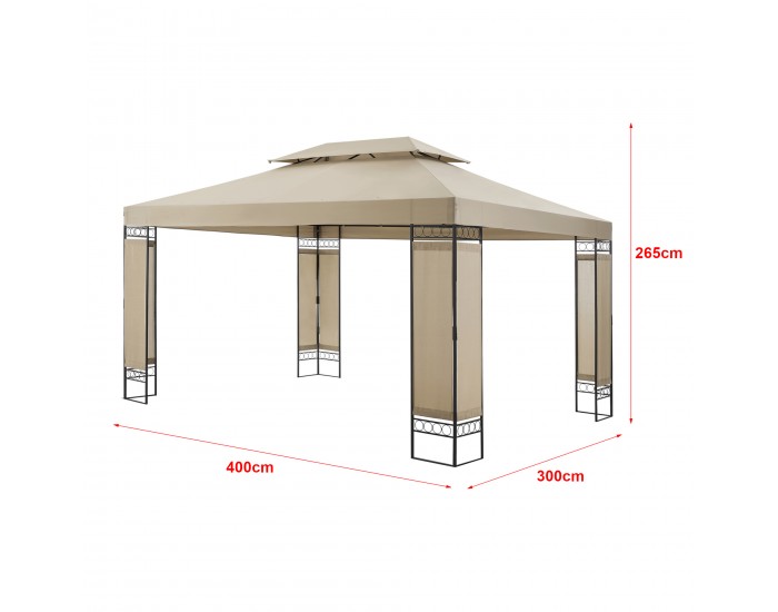 Сенник Lanciano Pavilion, размери 400x300x265см,  Бежов цвят