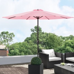 Чадър, размери 230x300 см,  стомана, полиестер,  пастелно розов цвят - Сенници и Чадъри